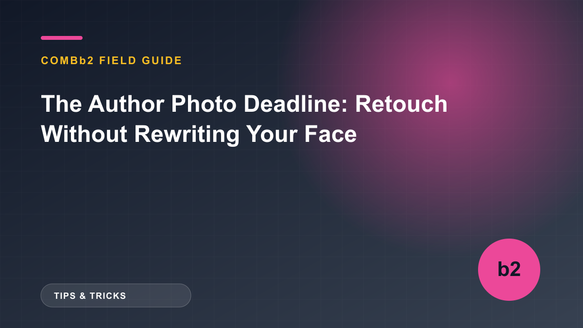 The Author Photo Deadline: Retouch Without Rewriting Your Face The Author Photo Deadline: Retouch Without Rewriting Your Face